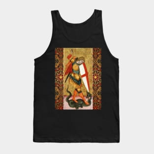 St. Michael Archangel and Dragon Sienese School Medieval Art Tank Top